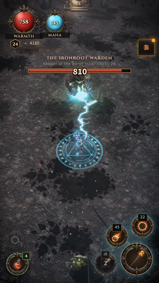 Chain Lightning into the Ironroot Warden