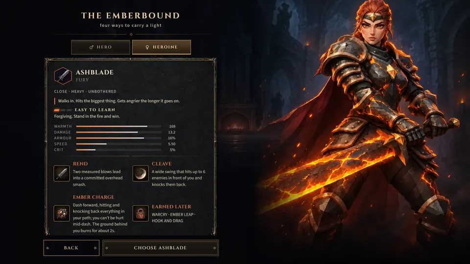 Choosing a class: the painted Ashblade heroine